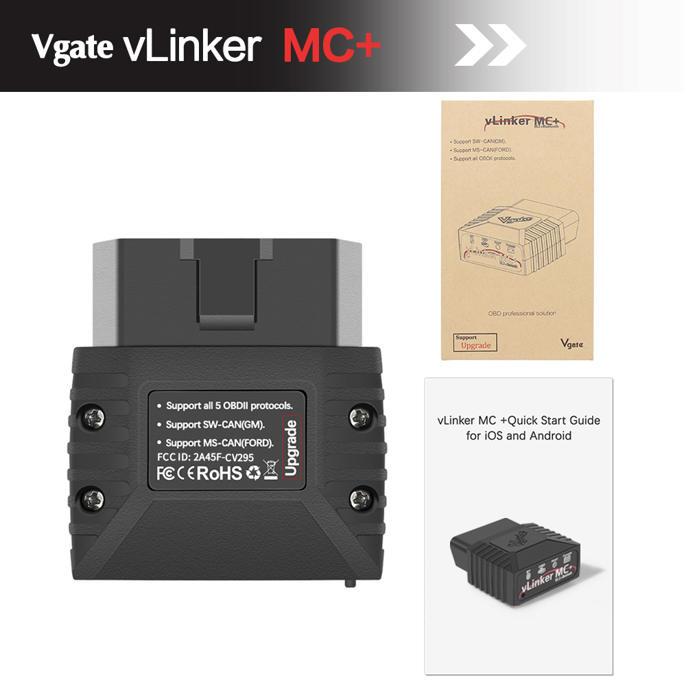 Vgate vLinker MC+ Bluetooth OBD Diagnostic Scanner for iOS, Android and Windows